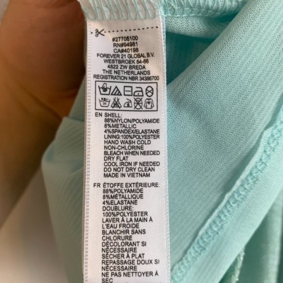 Forever 21 Sparkly Mint Quarter Sleeve Mini Dress - Picture 4 of 8